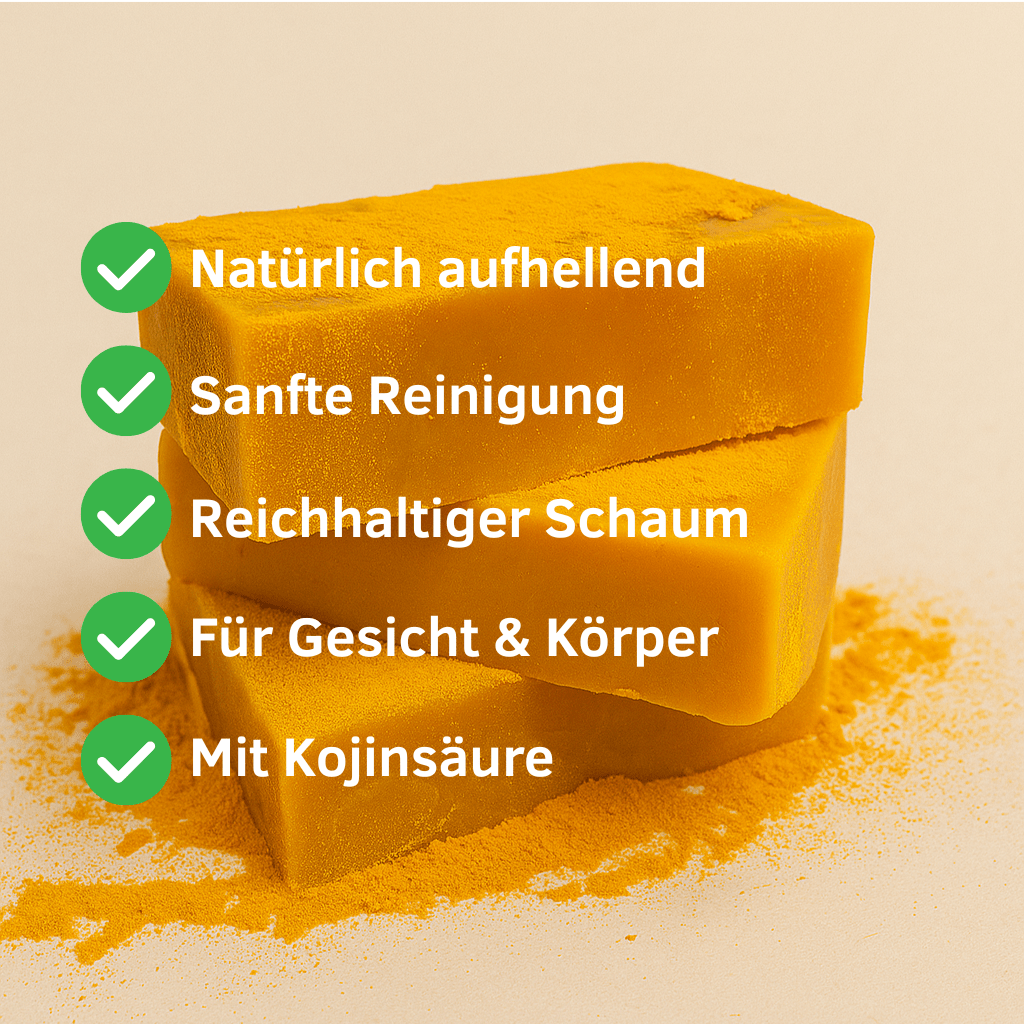 Zitronen - Kurkuma - & Kojinsäure - Aufhellungsseife - Glowmy
